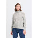 b.young B.YOUNG DAM STICKAD TRÖJA BYMONNA Knit Mid Grey Melange