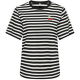 ONLY ONLY dam T-shirt ONLLIVINA Top Black Cloud dancer cherry emb chest