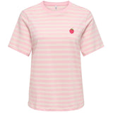 ONLY ONLY dam T-shirt ONLLIVINA Top Rosy Touch Cloud dancer raspberry emb ches