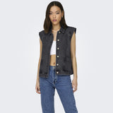 ONLY Endast damväst ONLKENNEDY Vest Washed Black