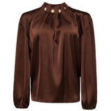 Liberté LIBERTÉ Dam Blus Pip Blouse Dark Brown