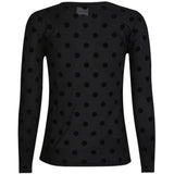 Liberté LIBERTÉ dam blus MESH Blouse BLACK BIG FLOCK DOT