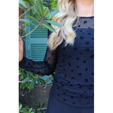 Liberté LIBERTÉ dam blus MESH Blouse Black flock leo