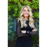 Liberté LIBERTÉ dam blus MESH Blouse Black flock leo