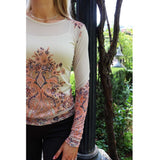 Liberté LIBERTÉ dam blus MESH Blouse Creme paisley