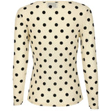 Liberté LIBERTÉ dam blus MESH Blouse IVORY BLACK BIG FLOCK DOT