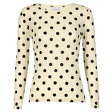 Liberté LIBERTÉ dam blus MESH Blouse IVORY BLACK BIG FLOCK DOT