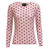 Liberté LIBERTÉ dam blus MESH Blouse ROSE BLACK FLOCK HEART