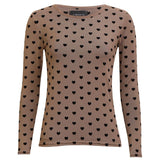 Liberté LIBERTÉ dam blus MESH Blouse SAND BLACK FLOCK HEART