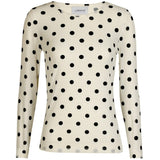Liberté LIBERTÉ dam blus MESH Blouse WHITE BLACK BIG DOT