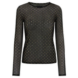 Liberté LIBERTÉ dam blus MESH Blouse BLACK GOLD HEART
