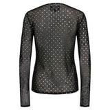 Liberté LIBERTÉ dam blus MESH Blouse BLACK SILVER HEART