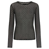 Liberté LIBERTÉ dam blus MESH Blouse BLACK SILVER HEART
