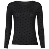 Liberté LIBERTÈ dam nät LS Blouse BLACK MEDIUM HEART