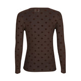 Liberté LIBERTÈ dam nät LS Blouse DARK BROWN BIG DOT