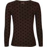 Liberté LIBERTÈ dam nät LS Blouse DARK BROWN HEART