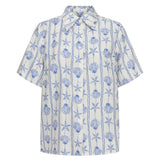 Liberté LIBERTÉ dam skjorta MIE Shirt CREME BLUE MUSSEL