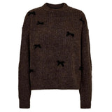 Liberté LIBERTE dam stickad FRO BOW Knit BROWN BLACK BOW