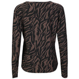 Liberté LIBERTE dam top ALMA Blouse DARK BROWN ZEBRA