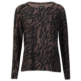 Liberté LIBERTE dam top ALMA Blouse DARK BROWN ZEBRA
