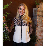 Liberté LIBERTÉ dam väst TEDDY 22173 Vest LUX LEO CREME BLACK