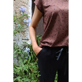Liberté Liberté dam t-shirt 9581 ALMA T-shirt BROWN BLACK HEART