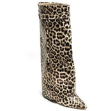 SHOES Luc Dam folded boots 8623A Shoes Leopard