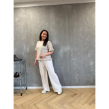 LULULIA Lululia dam byxor LuChloe 62671 Pant Sabbia/Peach Stripe