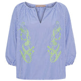 MARTA DU CHATEAU Marta du Chateau dam blus MdcBrooke 8200 Blouse Navy/Yellow