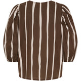 MARTA DU CHATEAU Marta du Chateau dam blus MdcEvelina 58130M Shirt Brown Stripe