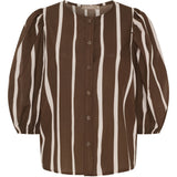 MARTA DU CHATEAU Marta du Chateau dam blus MdcEvelina 58130M Shirt Brown Stripe