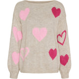 MARTA DU CHATEAU Marta du Chateau dam stickad tröja MdcAmarante 64023 Knit Beige/Pink/Amerena