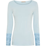 MARTA DU CHATEAU Marta du chateau dam blus 11297 T-shirt long sleeves Denim Chiaro