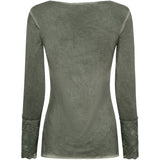 MARTA DU CHATEAU Marta du chateau dam blus 11297 T-shirt long sleeves Military