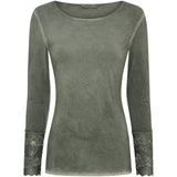 MARTA DU CHATEAU Marta du chateau dam blus 11297 T-shirt long sleeves Military