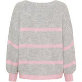 MARTA DU CHATEAU Marta du chateau dam stickad tröja MdcCarene 2402 Knit LightGrey/BabyPink