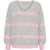 MARTA DU CHATEAU Marta du chateau dam stickad tröja MdcCarene 2402 Knit LightGrey/BabyPink