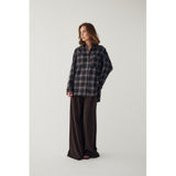 Noella NOELLA dam skjorta N-MARLON Shirt Brown Blue Check