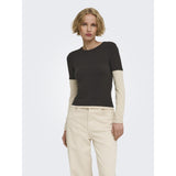 ONLY ONLY dam Topp ONLELLI Blouse Chocolate Torte (Double layer) oatmeal