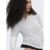 ONLY ONLY dam Topp ONLELLI Blouse Light Grey Melange (Double layer) cd