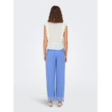 ONLY ONLY dam byxor ONLPAULA Pant Blue Bonnet BRIGHT WHITE EMB.