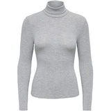 ONLY ONLY dam rullkrage ONLGLAMOUR Blouse Light Grey Melange