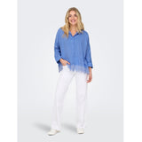 ONLY ONLY dam skjorta ONLGRACES Shirt Blue Bonnet BRIGHT WHITE EMB.