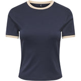 ONLY ONLY dam t-shirt ONLBINA T-shirt Night Sky Biscotfi contrast