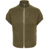 ONLY ONLY dam väst ONLBIANCA Vest Beech Melange/Silver Zip