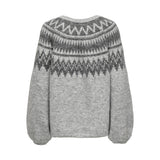 ONLY Only dam stickad tröja ONLREYKJA Knit Light Grey Melange