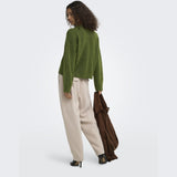 ONLY Only dam stickad tröja ONLSIMONI Pullover Forest Night MELANGE