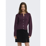 ONLY Only damstickad kofta ONLSIMONI Knit Mauve Wine MELANGE