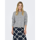 ONLY Only damstickad kofta ONLSIMONI Knit Medium grey melange