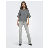 ONLY Only damstickad tröja ONLAZU Knit Dark grey melange